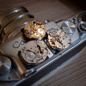 Hot Shoe Cover w Watch Mechanics Steampunk Design Cold Shoe Cap Camera Accessory Fuji Sony Leica Nikon Digital Cameras Photographer gift LNY