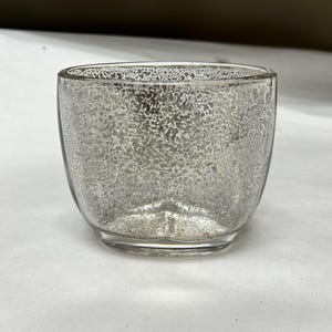 Silver Mercury Glass Votive Holder | Crackled Glass Candle Holder | Rustic Wedding Decor | Home Decor Accent