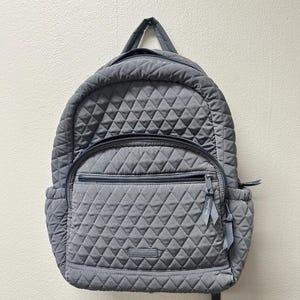 Vera Bradley Quilted Gray Backpack - Small, Lightweight  display picture 1