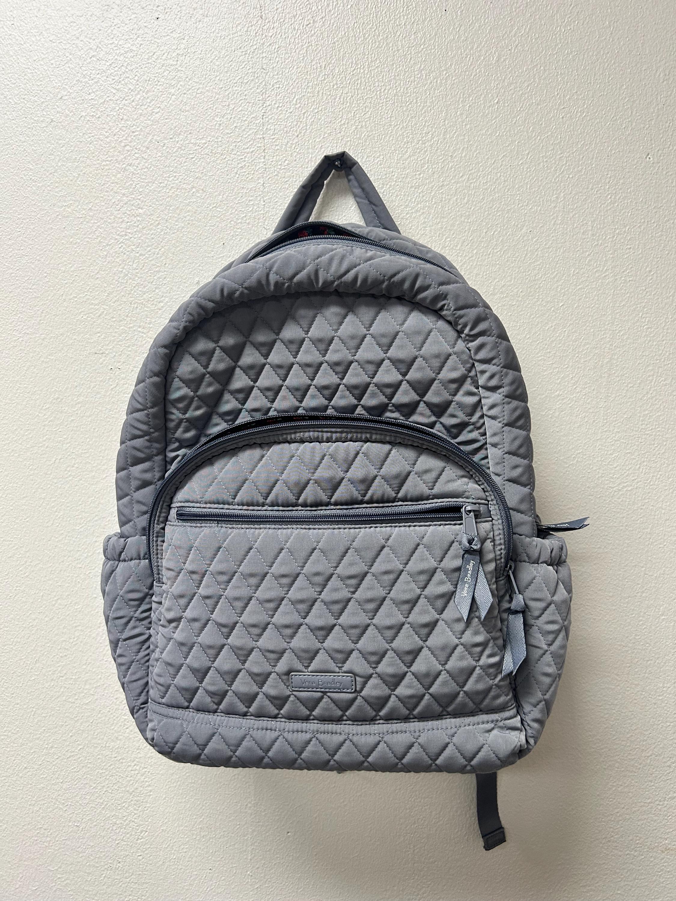 Vera Bradley Quilted Gray Backpack Small, Lightweight, Perfect