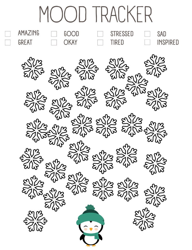 January Mood Tracker 2024 Bullet Journal Printable PDF Digital Cute ...