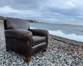 Italian leather club chair