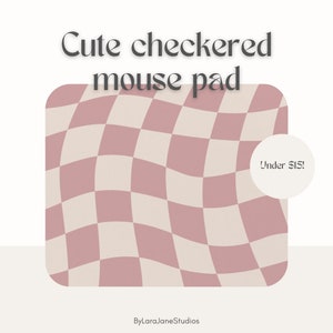 Rosa Maus Pad kariert Muster Größe 9 "x 8" - Blush - Maus Pad Mädchen Dekor Geschenke unter 15 Geschenkideen