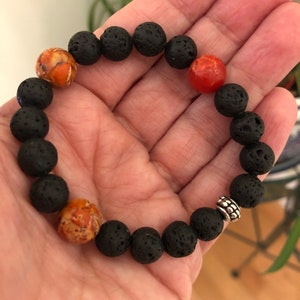 Unisex diffuser bracelet for aromatherapy, lava beads diffuser bracelet,  minimalist stretch bracelet, gift for him and her
