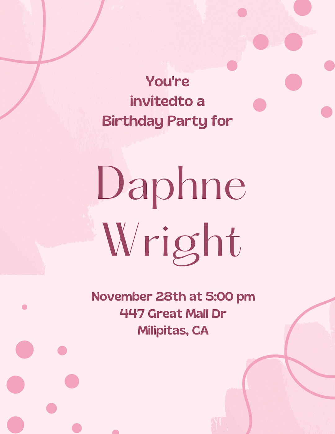 Digital Birthday Invitation Card Template Instant Download - Etsy