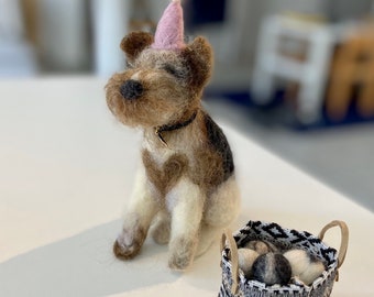 Custom Filzhaustierfigur, Filzhund, Filzkatze, Haustiergedenkgeschenke Felt Dog, Felt animals, Pets memorial gifts