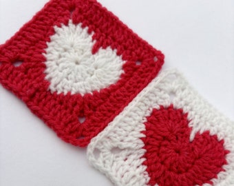 Heart Granny Square Crochet Pattern For Bags, Cardigan, Top. Crochet VALENTINE Pattern, Motif Blankets, Easy Crochet Pattern, Valentine Gift