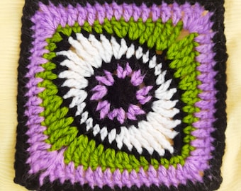 Crochet Eye Granny Square: Pdf Crochet Patterns, Picture Included, Halloween crochet, Pattern & How to, Evil Eye Crochet, Crochet Tote Bag.