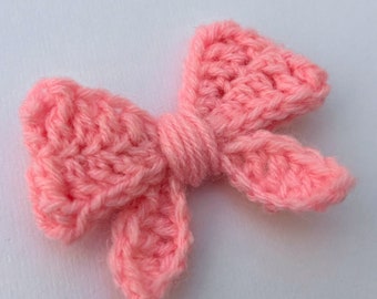 Bow: Valentines Day Ribbon Crochet Pattern, Crochet Hair Accessories, Modern Crochet Bow, Easy Crochet Pattern, Small bow for Granny Square.