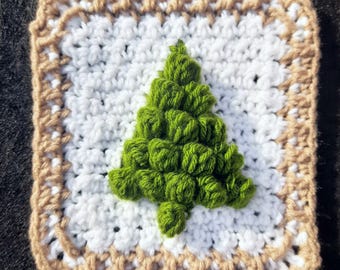 Christmas Tree Afghan: Crochet Pattern, Holiday Winter Blanket, Vintage Inspired Christmas Tree, PDF Instant Download, Christmas Tree Motif.