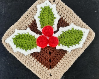 Christmas Holly Leaves & Berries: Holly Decorations Crochet Pattern, Christmas Ornaments Decor Pattern, Crochet Holly Applique Motifs.