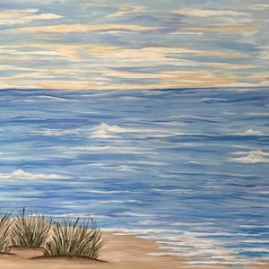 Coastal painting; Original acrylic painting, landscape, canvas, Seascape painting, custom painting, Beach, Ocean, Seascape, wall art artwork