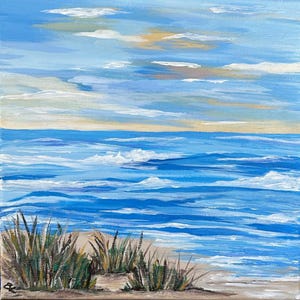 Seascape painting; Original acrylic painting, landscape, canvas, Coastal painting, custom painting, Beach, Ocean, Seascape, wall art artwork