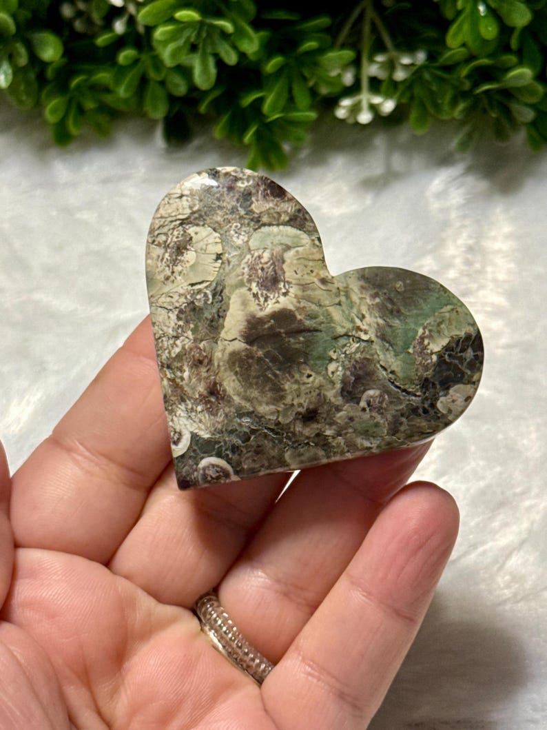 Russian Flower Jasper Heart | Flower Jasper | Flower Rhyolite Heart ...