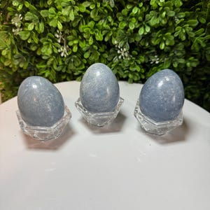 Blue Calcite Crystal Eggs | Blue Calcite Egg Carvings | Blue Calcite | Blue Calcite Crystals