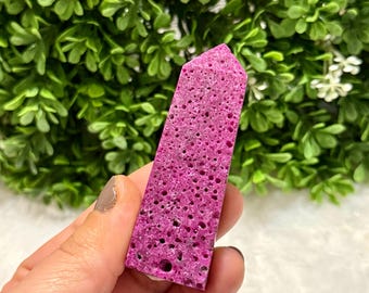 Honeycomb Ruby Point | Honeycomb Ruby Stone | UV Reactive Honeycomb Ruby | UV Reactive Honeycomb Ruby Point