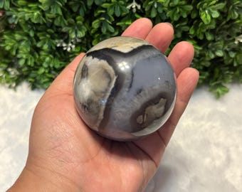 Sphère en agate volcanique | Sphère d'agate volcanique réactive aux UV | Sphère fluorescente | Sphère de cristal d'agate volcanique