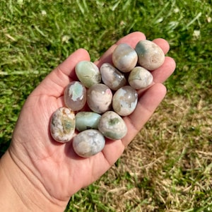 Green Flower Agate Crystals | Green Flower Agate Tumbled Stones | Green Flower Agate Stones | Green Flower Agate