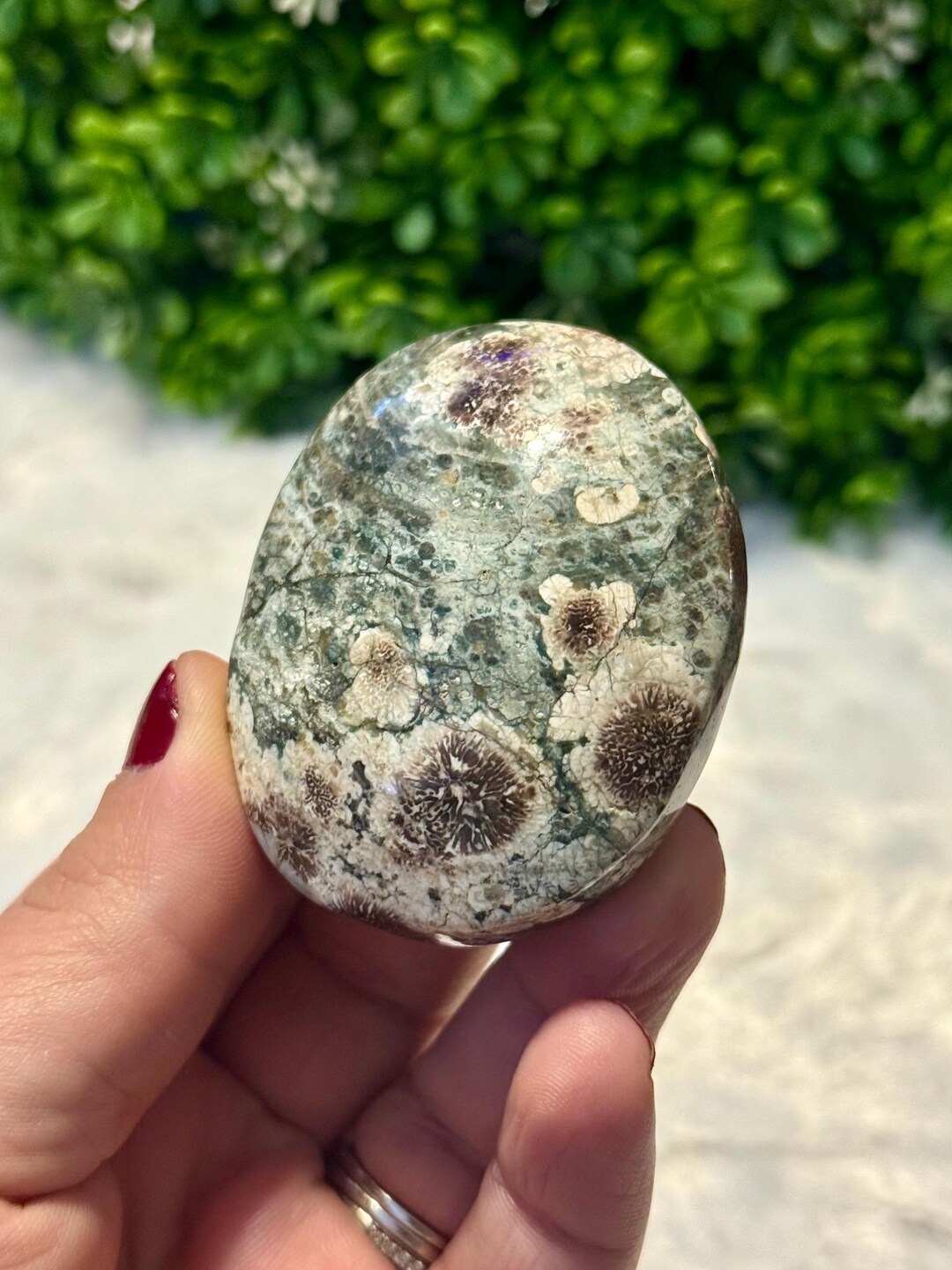 Russian Flower Jasper Palm Stone | Flower Jasper | Flower Rhyolite Palm ...