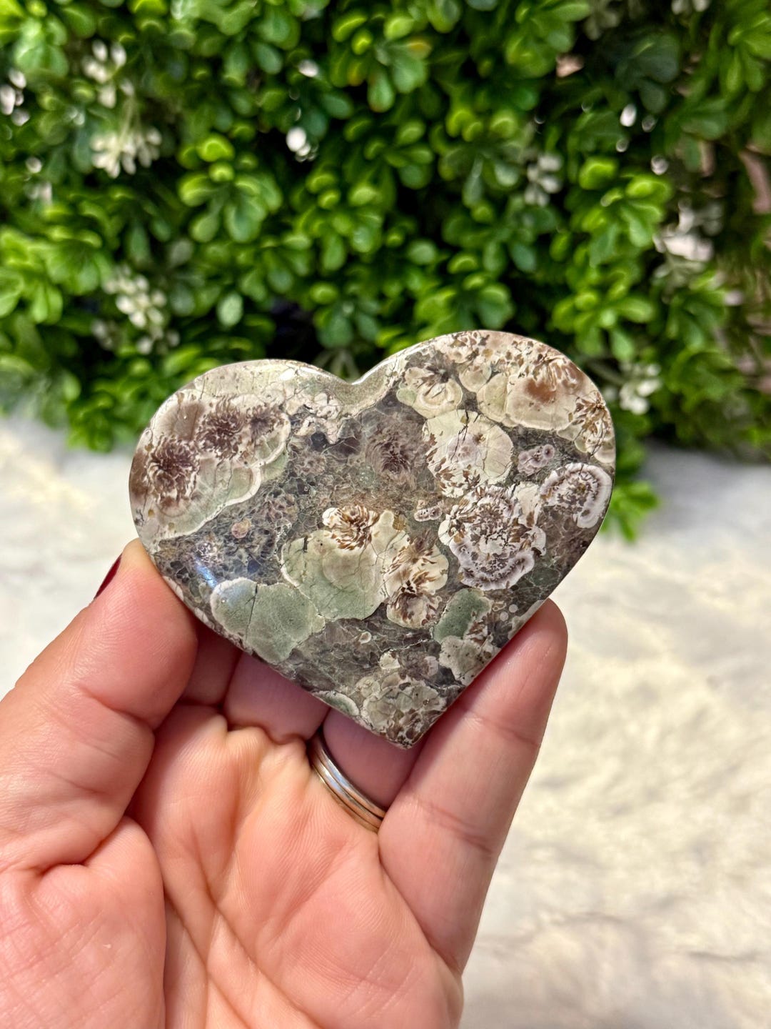 Russian Flower Jasper Heart | Flower Jasper | Flower Rhyolite Heart ...