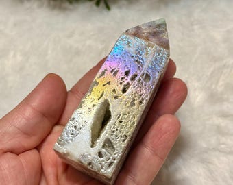 Aura Coated Sphalerite Point | Sphalerite Aura Coated Point | Sphalerite Point | Aura Point | Rainbow Aura Point