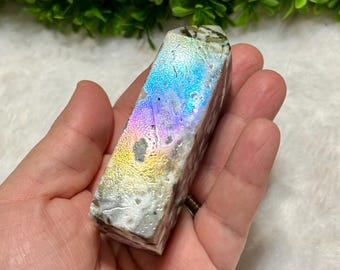 Aura Coated Sphalerite Point | Sphalerite Aura Coated Point | Sphalerite Point | Aura Point | Rainbow Aura Point