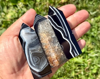 Puntas de ónix negro / Puntas de cristal de ónix negro
