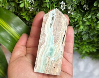 Blue Aragonite Point | Blue Aragonite with Druzy Point
