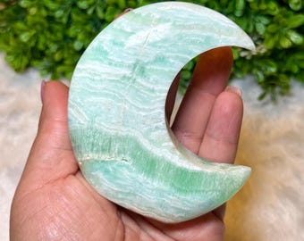 Carribean Calcite Moon | Carribean Calcite Carving | Carribean Calcite Crystal | Carribean Calcite Moon Carving