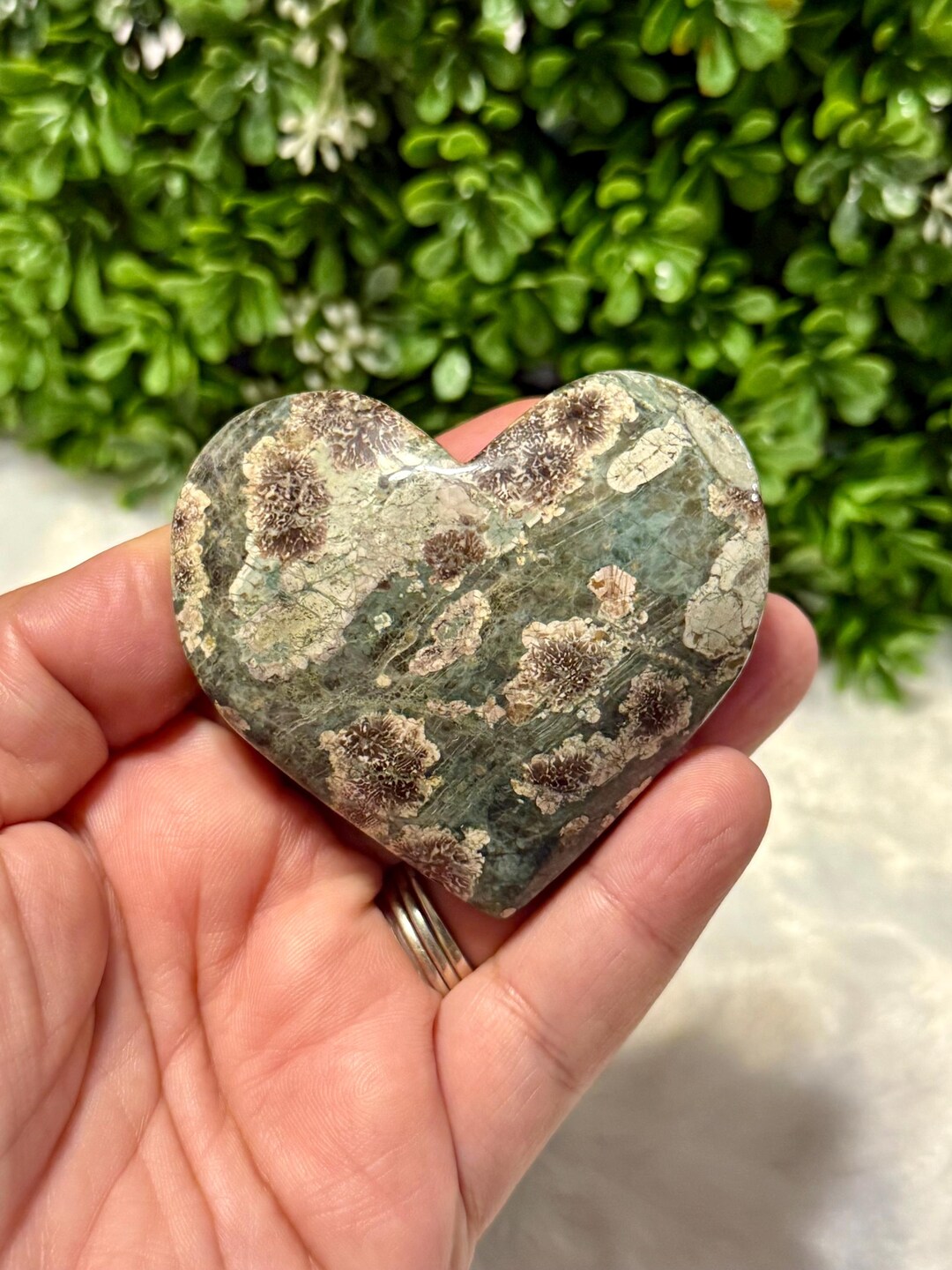 Russian Flower Jasper Heart | Flower Jasper | Flower Rhyolite Heart ...