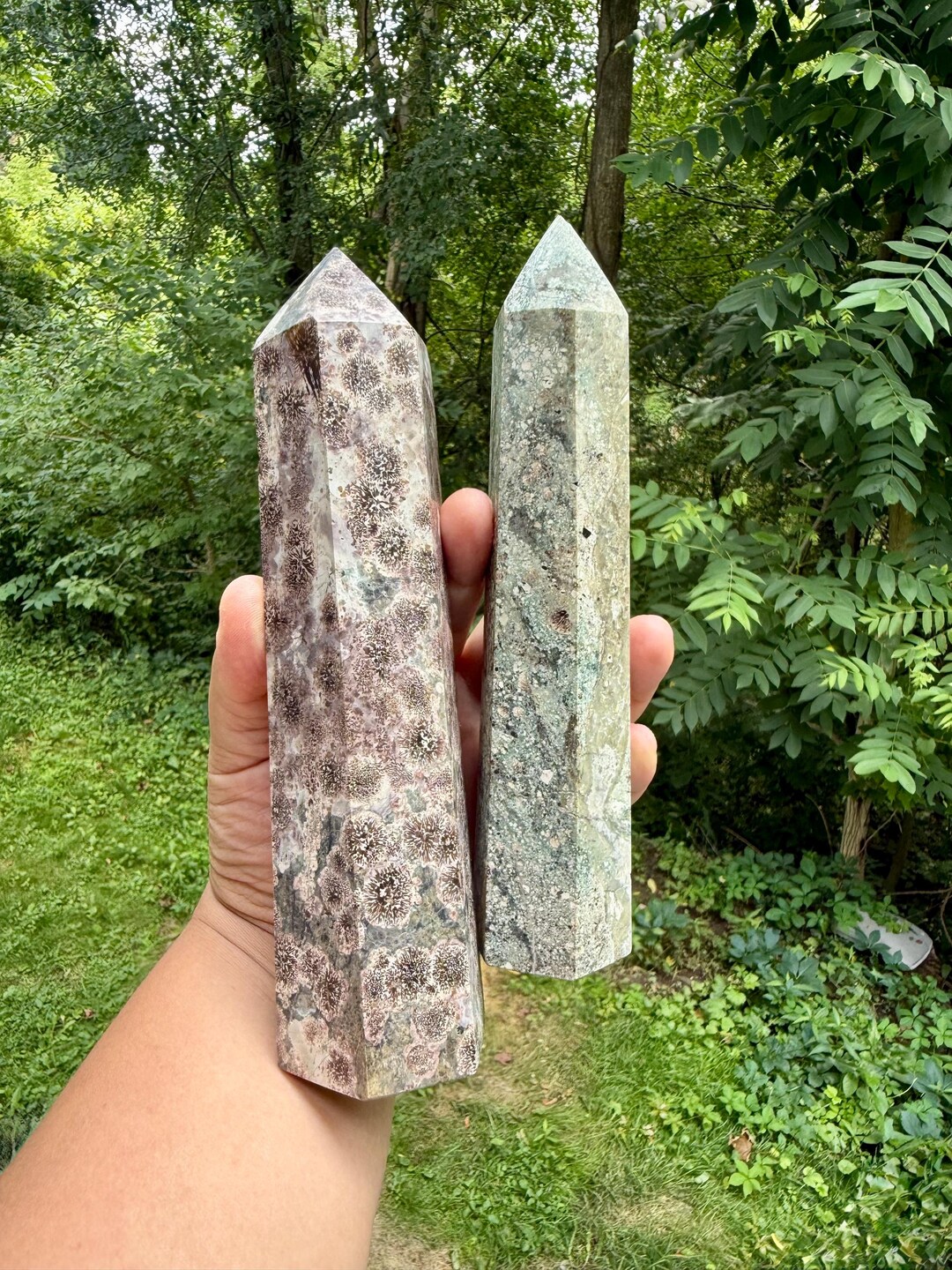 Sakura Stone Towers | Russian Flower Jasper Point | Flower Jasper ...