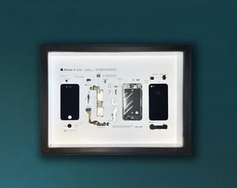 Framed iPhone 4 Teardown Art – Tech Enthusiast Wall Decor