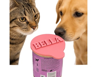 Personalized Pet Food Can Lid: Custom Dog & Cat Name, Reusable