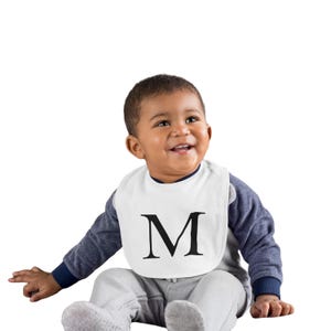 Personalized Custom Initials Letter Baby Bib - Handmade Baby Bib - Funny Baby Bib - Unique Design Baby Bib for Baby Boys and Baby Girls