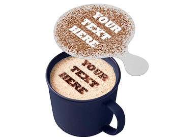 Personalized Coffee Stencil: Custom Text Latte Art - 3D Printed