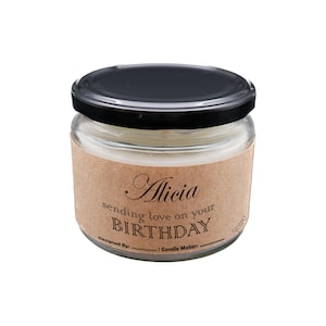 Personalized Birthday Candle: Scented Soy Wax Candle with Custom Name