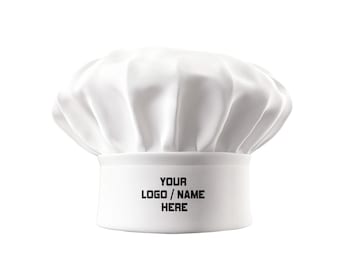 Personalized White Chef Hat – Custom Name or Logo Embroidered, Waterproof Polyester, Adjustable Fit for Kids, Teens & Adults