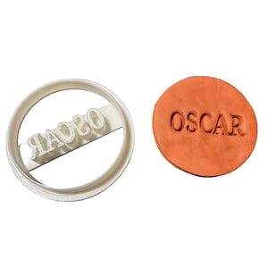 Personalized Name Cookie Butter Cutter - 3D Printed Circle Name Cookie Biscuit Stamp Fondant Cake -Custom Name Text Date Cookie Cutter