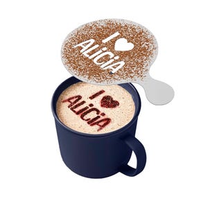 Personalised Love Name Coffee Stencil – Custom Couple Coffee Stencils - 3D Printed Stencil