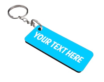 Personalized Rectangle Keychain: Custom Text Engraved Keyring