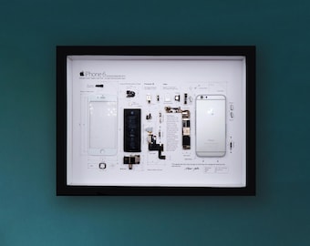 Framed iPhone 6 Teardown Art – Tech Gift, Apple Wall Decor