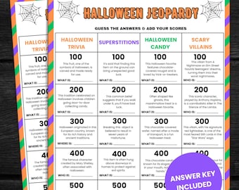 Halloween Jeopardy Game: Trivia for Adults & Kids (Digital Download)