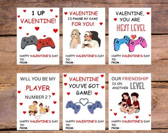 Editable Gamer Valentine's Day Cards: Printable School Valentines (PDF)
