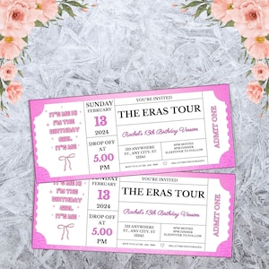 Eras Tour Birthday Ticket Invitation: Editable Template (Instant Download)