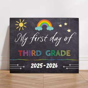 Dritte Klasse Ersttagsschild: Tafel Fotorequisite (Digitaler Download, PDF, bearbeitbar in Canva) Bild 8
