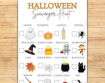 Halloween Scavenger Hunt: Kids Printable Game (PDF Download)