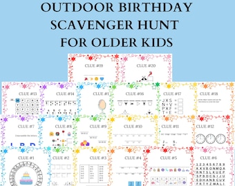 Birthday Scavenger Hunt: Puzzle Game for Teens & Older Kids (Digital Download)