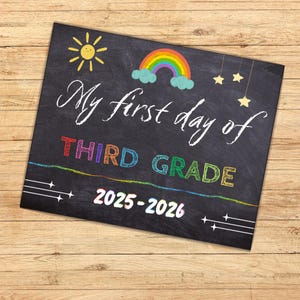 Dritte Klasse Ersttagsschild: Tafel Fotorequisite (Digitaler Download, PDF, bearbeitbar in Canva) Bild 3