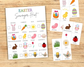 Easter Scavenger Hunt: Picture Card Treasure Hunt Game (Digital Download)