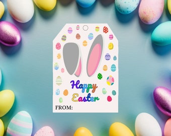 Editable Easter Gift Tag: Bunny Design, Teacher or Kids (Digital Download)